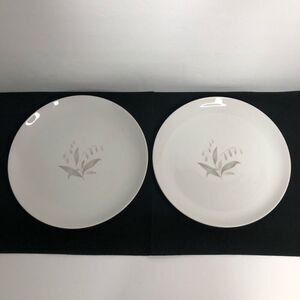 2 dinner plates golden rhapsody fine china 1961 kaysons 9.5 inches bellflowers